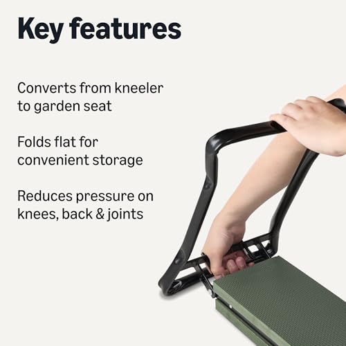 Amazon Basics Gardening Stool, Foldable Garden Kneeler and Seat for Outdoor, Padded Design view 2