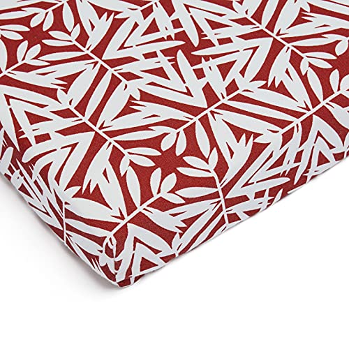 Amazon Basics Outdoor Patio Bench Cushion 45 x 18 x 3 Inches, Red Bamboo Leaf
