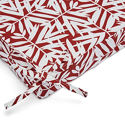 Amazon Basics Outdoor Patio Bench Cushion 45 x 18 x 3 Inches, Red Bamboo Leaf