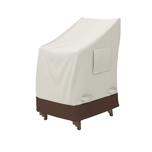 Amazon Basics Outdoor Patio Chair Cover Waterproof, Anti-UV, Durable, Beige/Tan