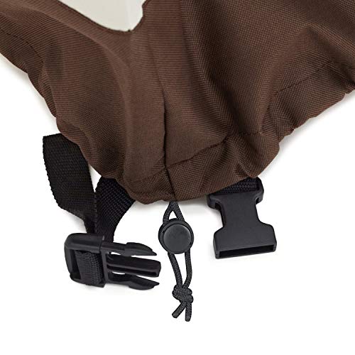 Amazon Basics Outdoor Patio Furniture Table and Chair Cover Waterproof, Anti-UV, Durable, Large, Beige/Tan, 110"x84"
