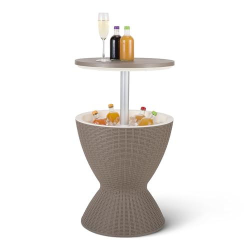 Amazon Basics - Patio Bar Table with 8 Gallon Cooler, Wicker Style