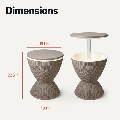 Amazon Basics - Patio Bar Table with 8 Gallon Cooler, Wicker Style view 2