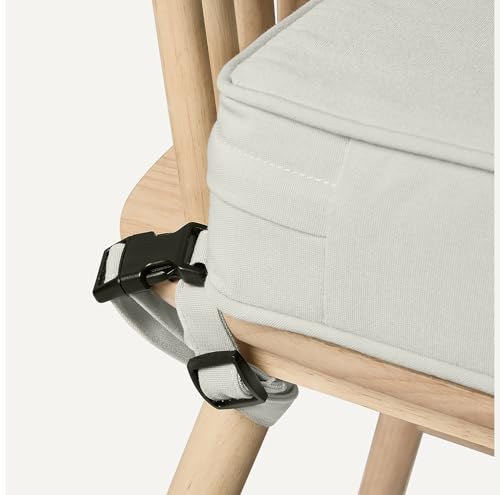 Amazon Basics Patio Chair Cushion, 22x22x3 inch, Beige, Water Resistant, 2-Pack view 3