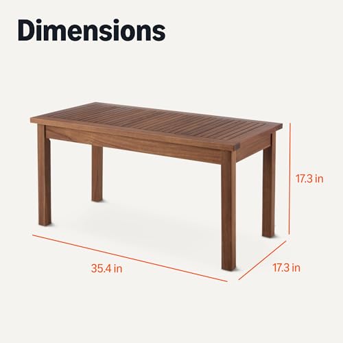 Amazon Basics Patio Coffee Table, FSC-Certified Wood, 35" view 2