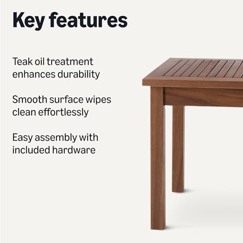 Amazon Basics Patio Coffee Table, FSC-Certified Wood, 35" view 3