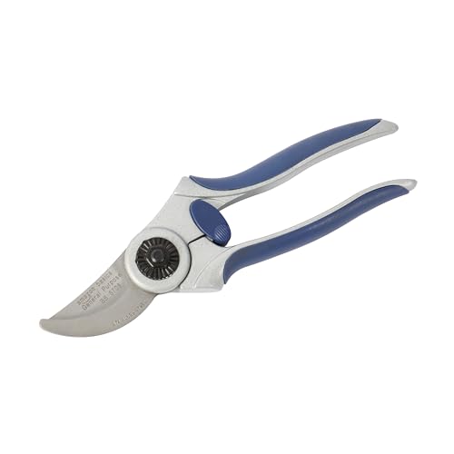 Amazon Basics Professional Hand Pruners, Pruning Shears for gardening, 7-inch Steel Bypass Garden Scissors, Blue