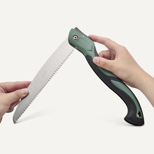 Amazon Basics Pruning Saw with 3-Sided Teeth, 10" Folding Blade, Hand Saws for Tree Trimming and Wood Cutting view 3