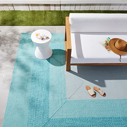 Amazon Basics Rectangular Outdoor Rug for Patio and Balcony, 9 x 13 Foot (108 inches x 156 inches), Gradient Blue