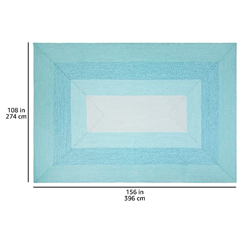 Amazon Basics Rectangular Outdoor Rug for Patio and Balcony, 9 x 13 Foot (108 inches x 156 inches), Gradient Blue