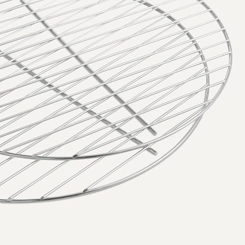 Amazon Basics Replacement Cooking Grate for 16 Inch Charcoal Grill, Round Chromed Iron Steel Grilling Rack Grid, 14.7 inch, 2-Pack, Silver view 3