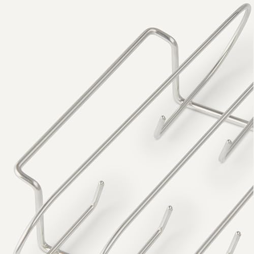 Amazon Basics Stainless Steel Rib Rack for Smoking and Grilling, Holds up to 4 Full Racks, Dishwasher-Safe BBQ Accessory, Silver, 1-Pack view 3