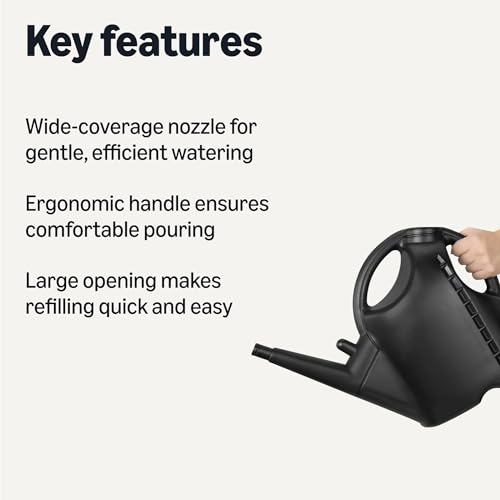 Amazon Basics, Watering Can, Black, 2.64 Gallon Capacity view 2
