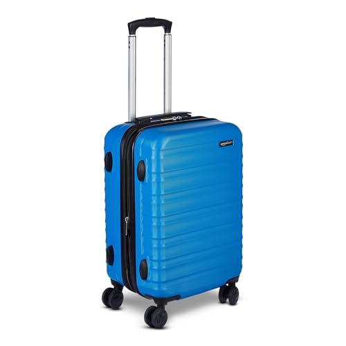 Amazon Basics 21" Hardside Carry-On Luggage, Hardshell Suitcase With Wheels, Expandable For Up to 25% More Space, With Scratch-Resistant Surface, Four Multi-directional Wheels, Light Blue