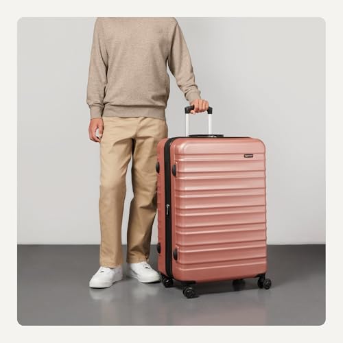 Amazon Basics 30" Hardside Large Checked Luggage, Expandable For Up to 15% More Space, Scratch-Resistant Surface, Four Multi-directional Wheels, Rose Gold view 3