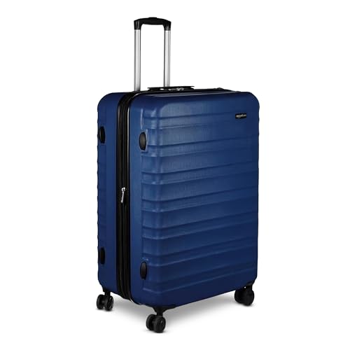 Amazon Basics 30" Hardside Large Checked Luggage, Hardshell Suitcase With Wheels, Expandable For Up to 15% More Space, With Scratch-Resistant Surface, Four Multi-directional Wheels, Navy Blue