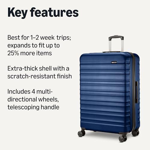 AmazonBasics 68 cm Navy Blue Hardsided Check-In Trolley view 2