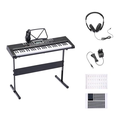 Amazon Basics Electric Keyboard Piano with 61 Keys, Built-in Speakers, Songs for Learning, Black