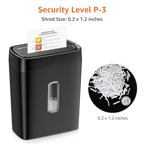 Amazon Basics 12-Sheet Cross-Cut Paper and Credit Card Shredder with Overheat Protection, Black (New Model) view 3