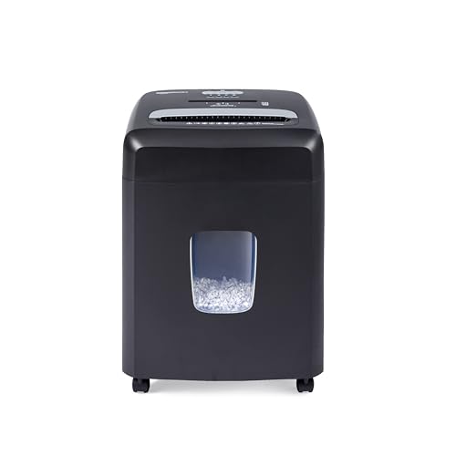 Amazon Basics 12 Sheet High Security Micro Cut Paper, Credit Card and CD Shredder with 6 Gallon Easy Emptying Bin, Casters, Black view 2