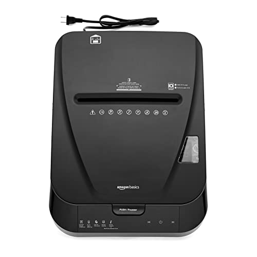 Amazon Basics 150-Sheet Autofeed Micro-Cut Paper and Credit Card Shredder, High Security Level P-4 with 8.5-Gallon Bin, 60-Minute Continuous Run Time, Black view 3