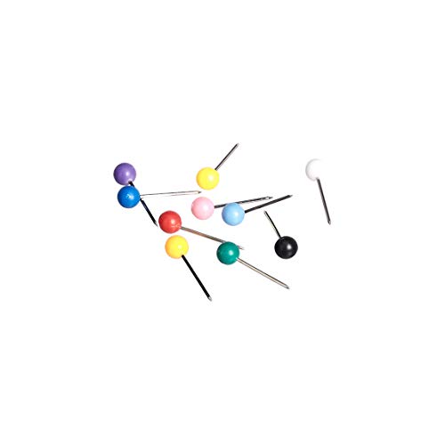 Amazon Basics 1/8-Inch Push Pins Map Tacks 10 Colors (Each Color 60 PCS) - 600-Pack