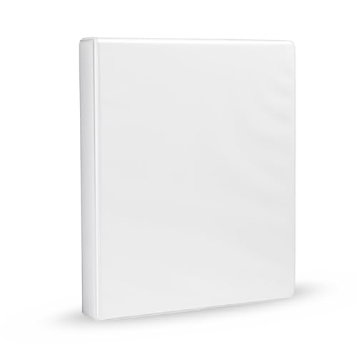 Amazon Basics 3-Ring Binder, 1-Inch, Customizable, with Pockets for Organization, White, 1-Pack