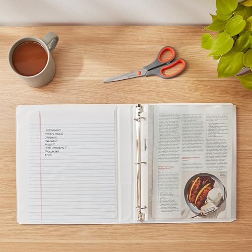 Amazon Basics 3-Ring Binder, 1-Inch, Customizable, with Pockets for Organization, White, 1-Pack view 2