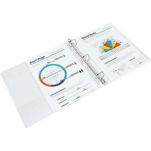 Amazon Basics 3 Ring Binders, 1.5 Inch D-Ring Organizer for School, Home Office, White, 4 Pack view 3