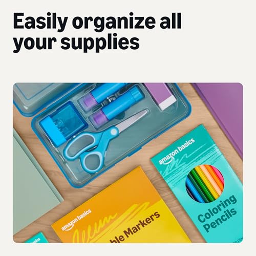 Amazon Basics 44-Piece Student Success Kit - Complete School Supply Box with Study Essentials, Organization Tools & Classroom Basics, Multicolor