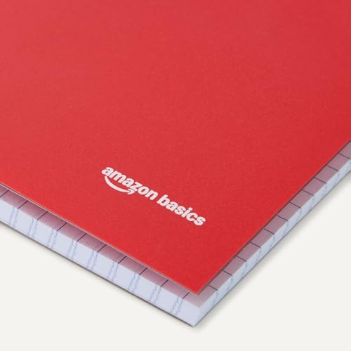Amazon Basics 4x4 Graph Ruled Spiral Notebook, Poly Cover, 100 Sheets, 9" x 11", Coral, 3 pack view 3