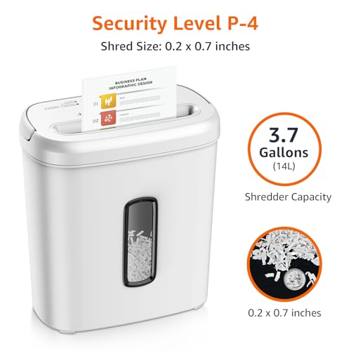 Amazon Basics 8-Sheet Cross Cut Paper and Credit Card Shredder for Security, Heavy Duty, White view 3