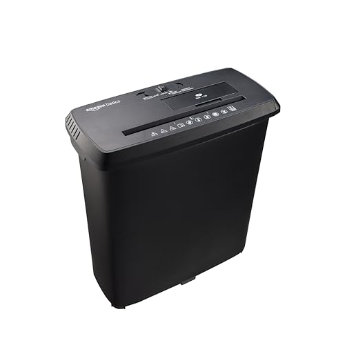 Amazon Basics 8-Sheet Strip-Cut Paper, CD Credit Card Home Office Shredder