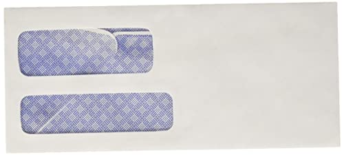 Amazon Basics #9 Double Window Security Gummed Business Envelopes for Invoices,500 Count, White