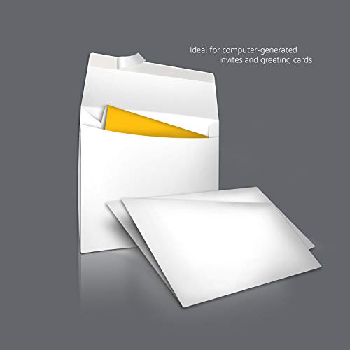 Amazon Basics A9 Blank Invitation Envelopes with Peel and Seal Closure, 5-3/4 x 8-3/4 Inches, White - Pack of 100