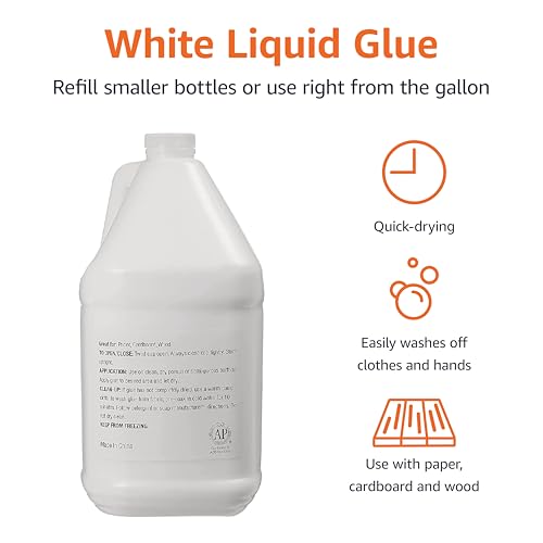 Amazon Basics All Purpose Washable School Craft Liquid Glue for Making Slime, White, Single Pack, 1 Gallon