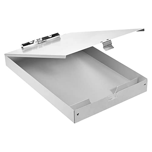 Amazon Basics Aluminum Storage Clipboard, Two-Tier, Standard Clip, 14" x 9", Silver