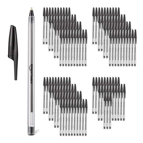 Amazon Basics Ballpoint Pens, Medium Point 1.0mm, Black Ink, 144-Pack