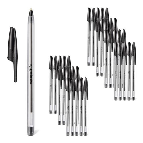 Amazon Basics Ballpoint Pens, Medium Point 1.0mm, Black Ink, 36-Pack