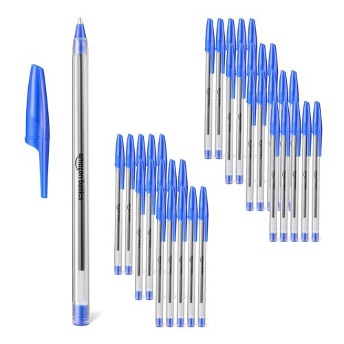 Amazon Basics Ballpoint Pens, Medium Point 1.0mm, Blue Ink, 36-Pack