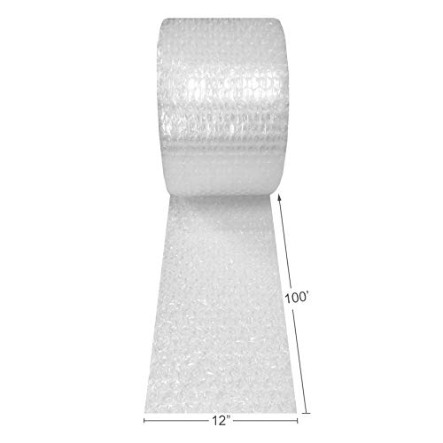 Amazon Basics Bubble Cushioning Wrap for Moving, Packing, Shipping and Storage, Heavy Duty Protection for Fragile Items, 12-inch x 100-foot Long Roll, Large 5/16", Clear view 3