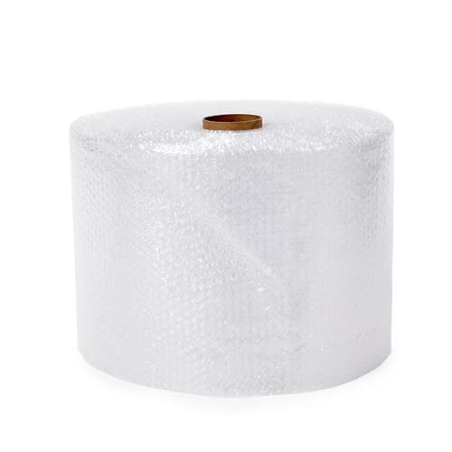 Amazon Basics Bubble Wrap for Moving, Packing, Shipping and Storage, Perforated Protective Cushioning for Fragile Items, 12-inch x 175-ft Long Roll, Small 3/16", Clear