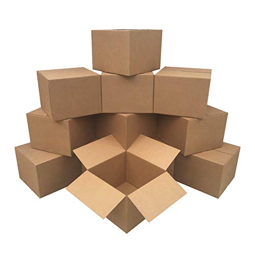 Amazon Basics Cardboard Moving Boxes for Packing and Shipping, Large Size, 20" x 20" x 15", Brown, 12-Pack