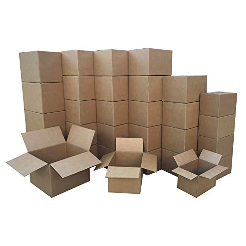 Amazon Basics Cardboard Moving Boxes in Small, Medium and Large Sizes (Assorted), Pack of 30, Brown
