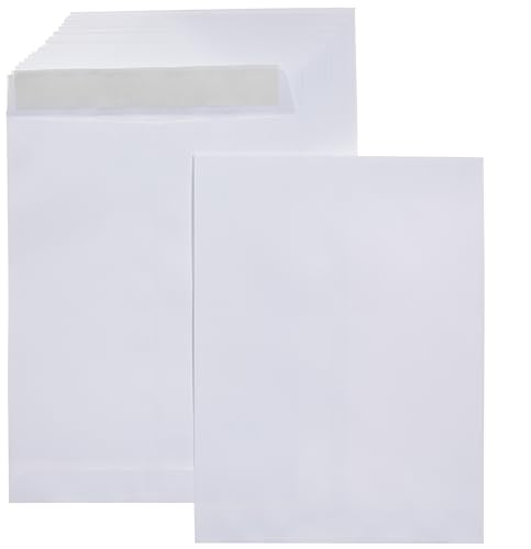 Amazon Basics Catalog Mailing Envelopes, Peel and Seal, 9x12 Inch, Strong Quality, 28 lb White, 100-Pack