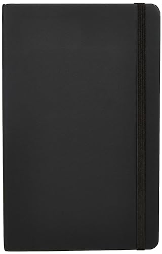 Amazon Basics Classic Grid Notebook for Writing and Note Taking, Hardcover, Graph Ruled, 240 Pages, 5" x 8.25", Black