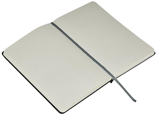 Amazon Basics Classic Grid Notebook for Writing and Note Taking, Hardcover, Graph Ruled, 240 Pages, 5" x 8.25", Black view 3