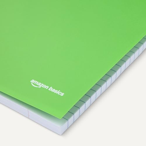 Amazon Basics College-Ruled Spiral Notebook, Poly Cover, For Work and School, 100 Sheets, 9" x 11", Green, 1-Pack view 3
