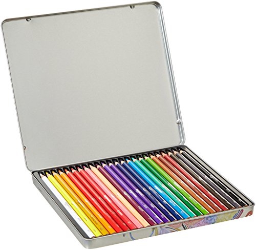 Amazon Basics Colored Pencils for Coloring and Drawing, Premium, Soft Core, Back to School Supplies, 24 Count (Pack of 1), Multicolor