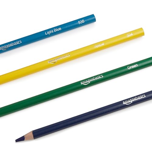Amazon Basics Colored Pencils for Coloring and Drawing, Premium, Soft Core, Back to School Supplies, 72 Count (Pack of 1), Multicolor